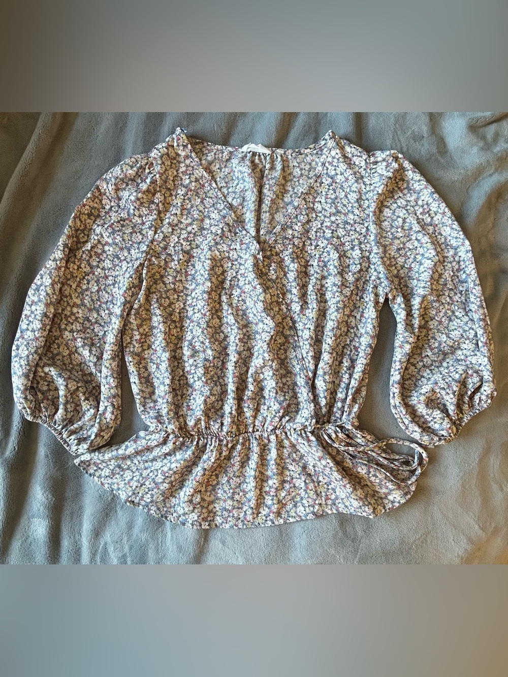 Sienna Sky Floral Tie-Waist V-Neck Blouse - Lavender Pink